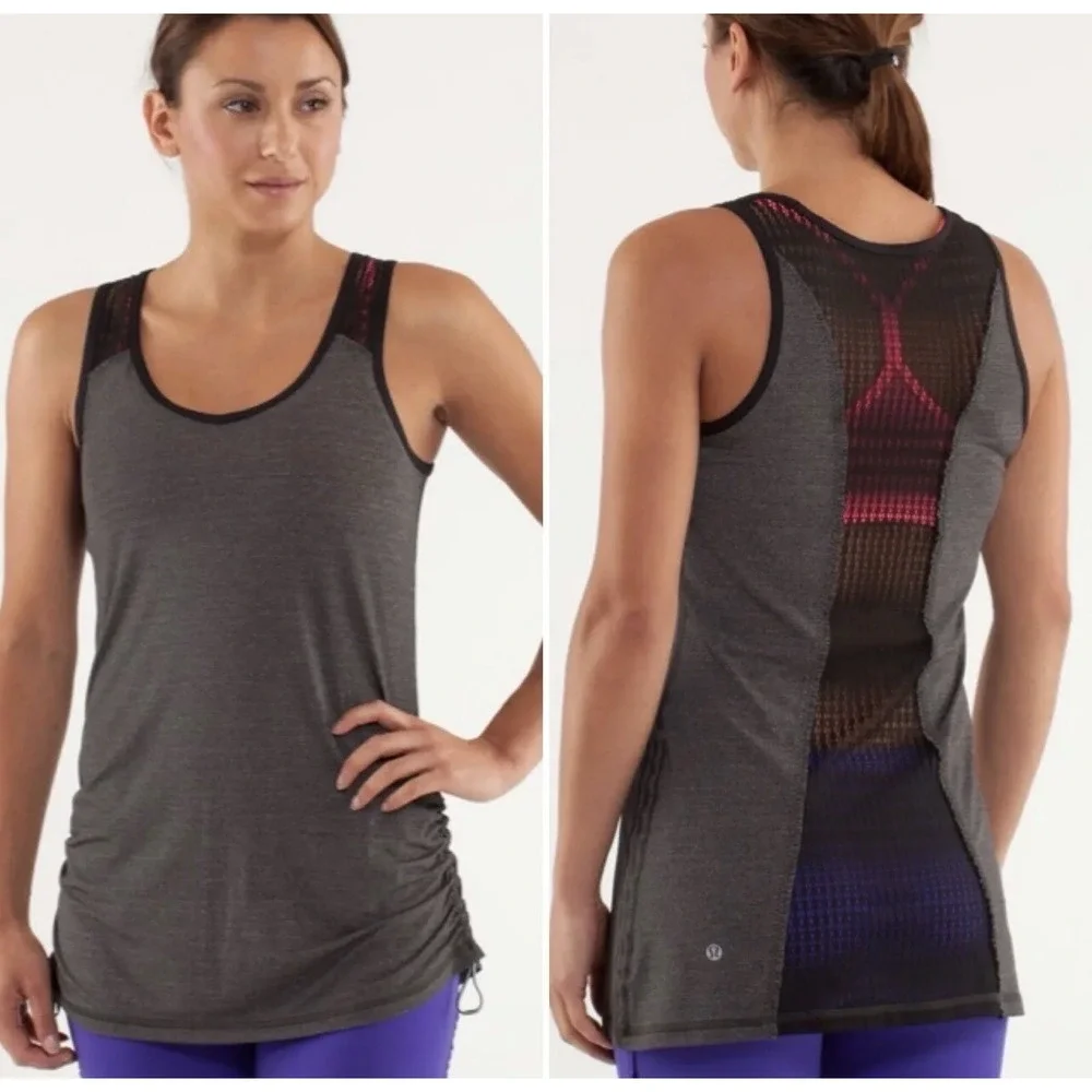 Lululemon Run Black Tie and Fly‎ Ruched Sides Tank Never Worn Size 2 - Picture 16 of 16